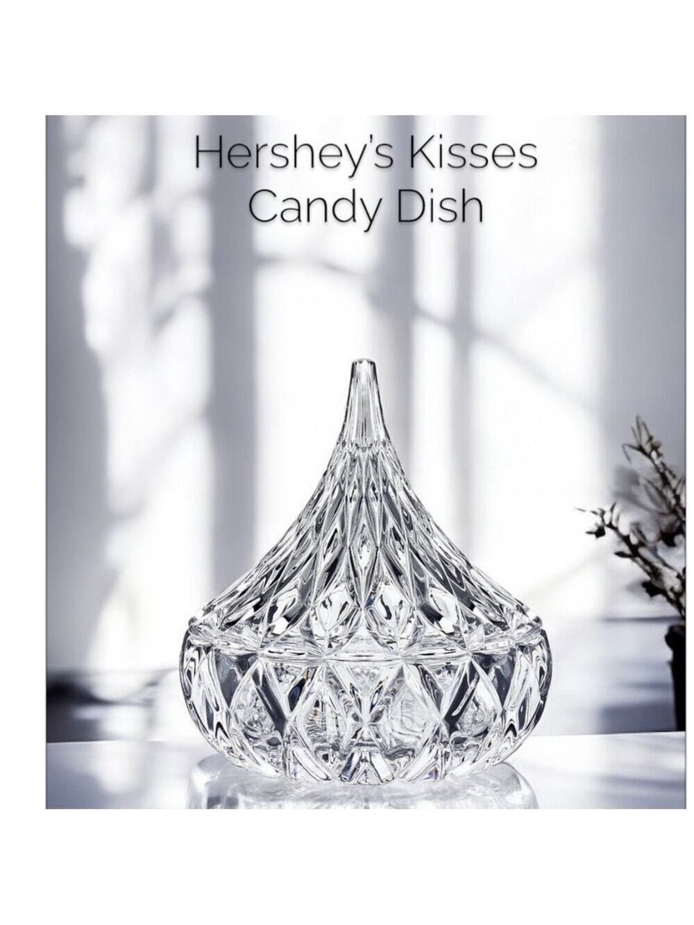 LUXURIOUS HERSHEY'S KISSES CRYSTAL COVERED CANDY DISH KEEPSAKE
